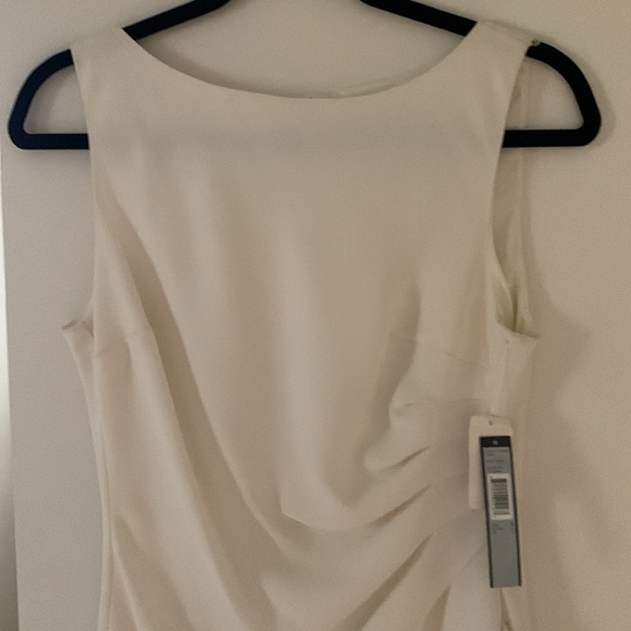 TAHARI Arthur S Levine White Sleeveless Cocktail Dress - Picture 2 of 7